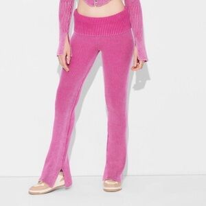 Women's Mid-Rise Flare Sweater Pants - Wild Fable ™ Ruby Pink